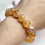 Brazilian Citrine Honey Milk Cap Crystal Bracelet