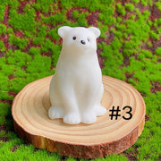 Cute White Jade Polar Bear Carving