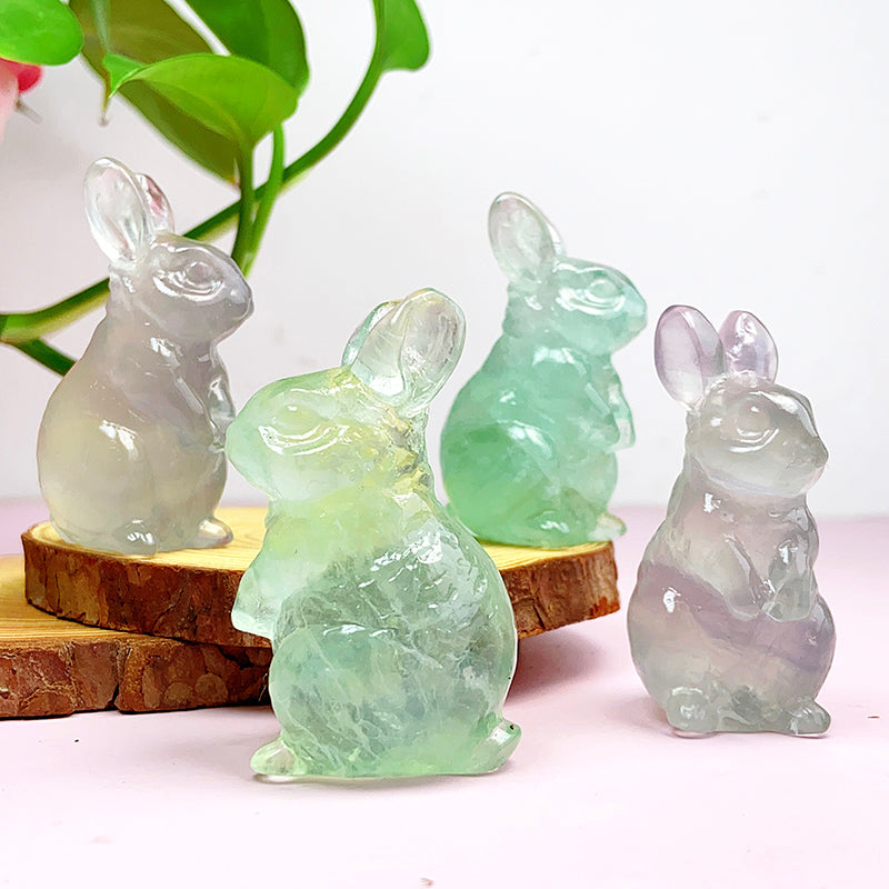 Fluorite Bunny Bottle Carvings