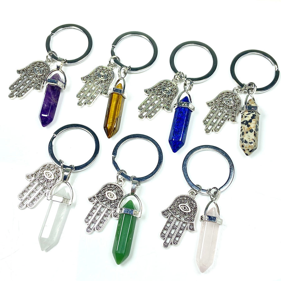 Different Materials Crystal Keyring