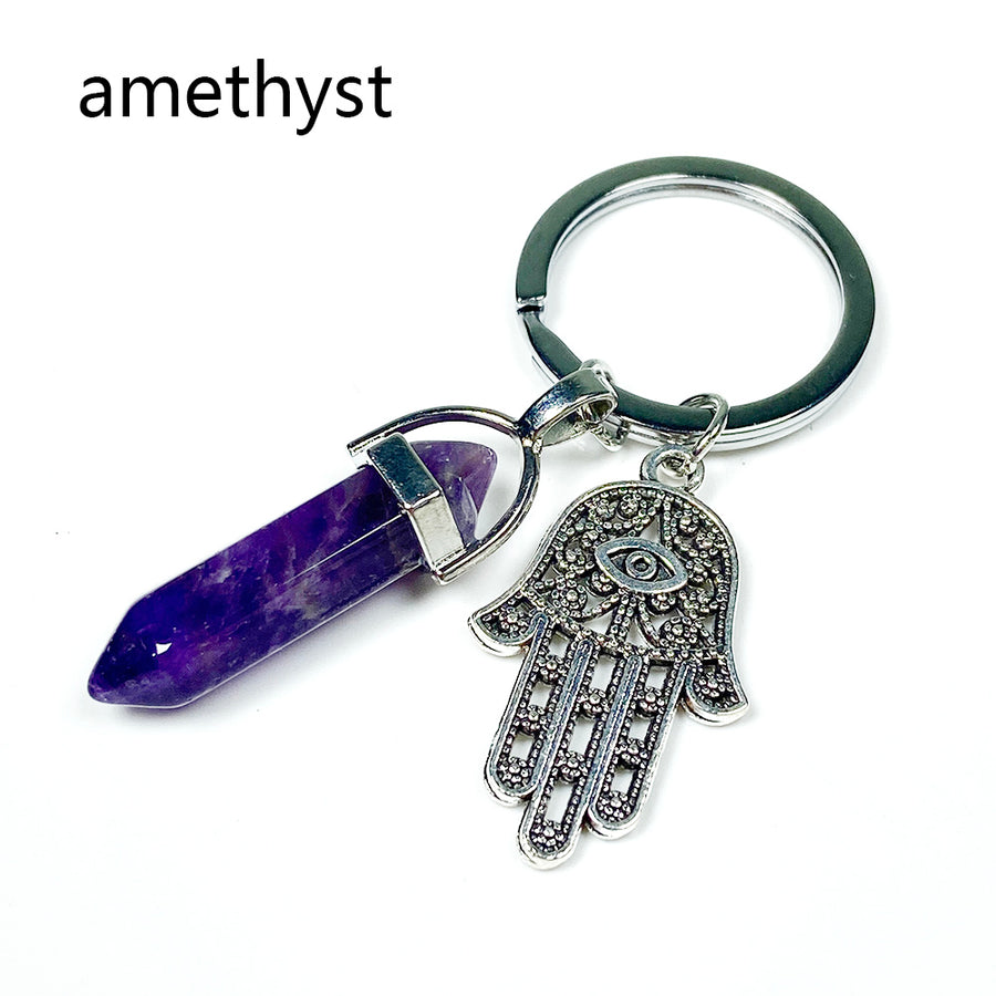 Different Materials Crystal Keyring