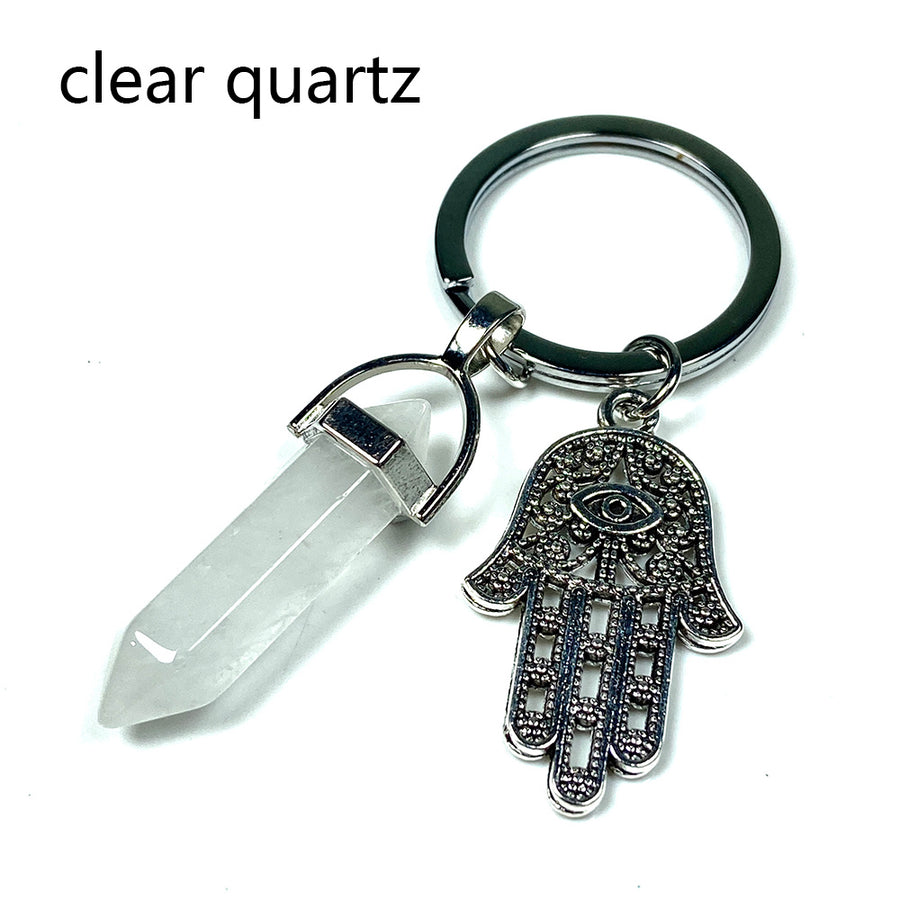 Different Materials Crystal Keyring