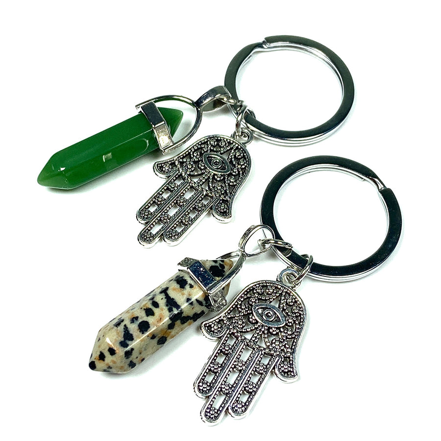 Different Materials Crystal Keyring
