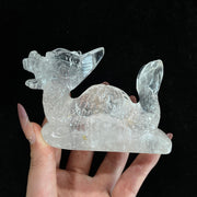 Clear Quartz Dragon Carvings
