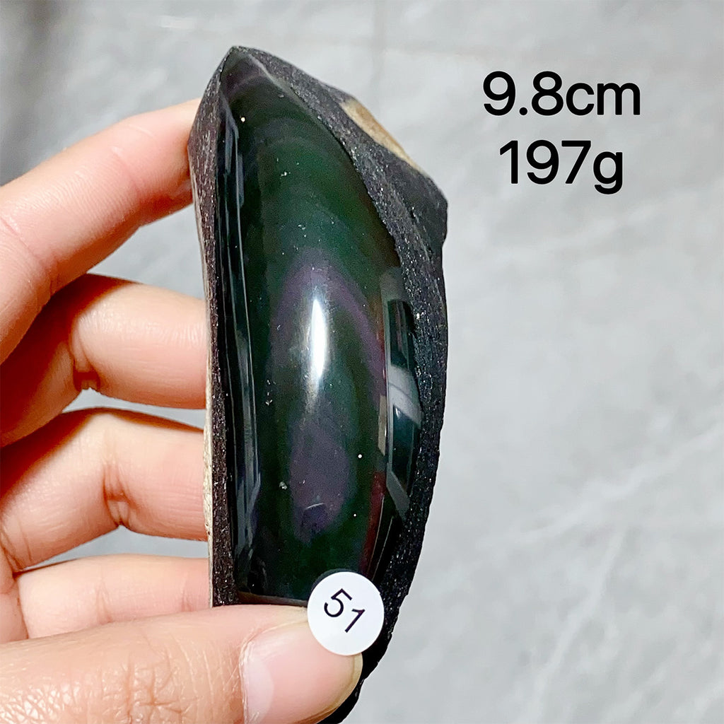 Natural Rainbow Obsidian Crystal Raw Stone