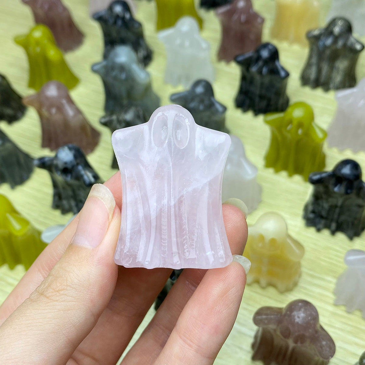 Natural Crystal Ghost Sculpture  Halloween