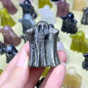Natural Crystal Ghost Sculpture  Halloween