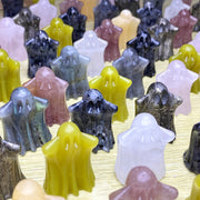 Natural Crystal Ghost Sculpture  Halloween