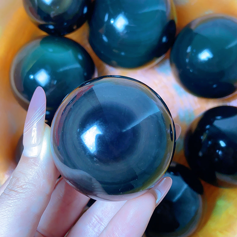 Rainbow Obsidian Sphere
