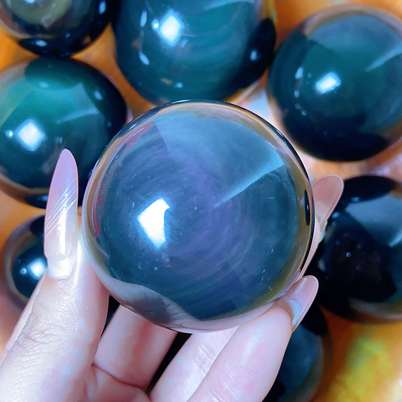 Rainbow Obsidian Sphere