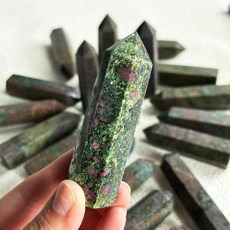 Natural Ruby Kyanite Crystal Tower