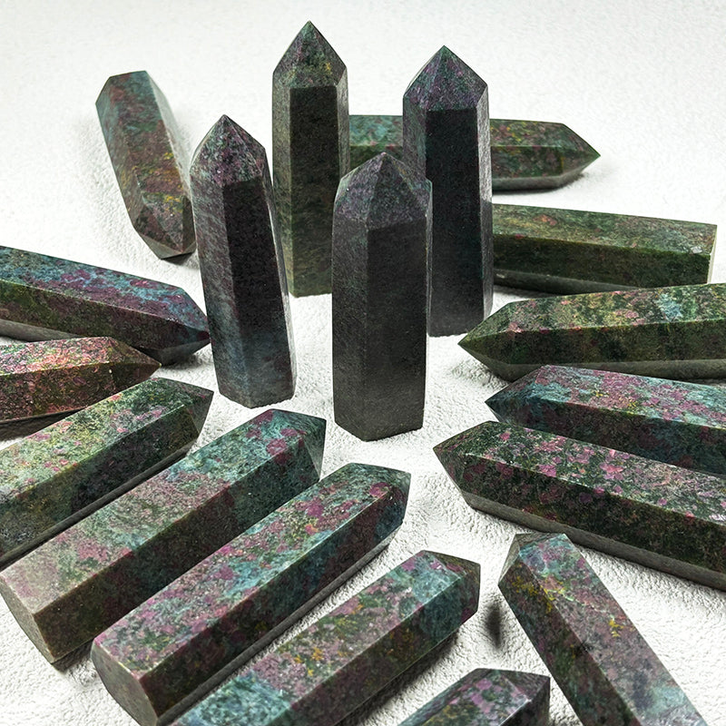 Natural Ruby Kyanite Crystal Tower