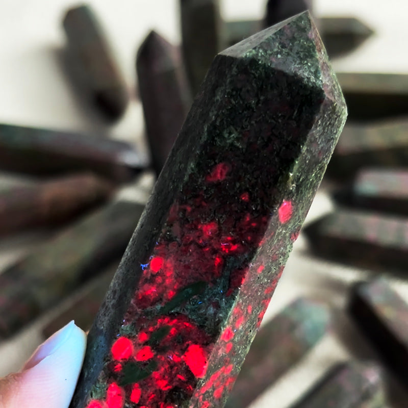 Natural Ruby Kyanite Crystal Tower