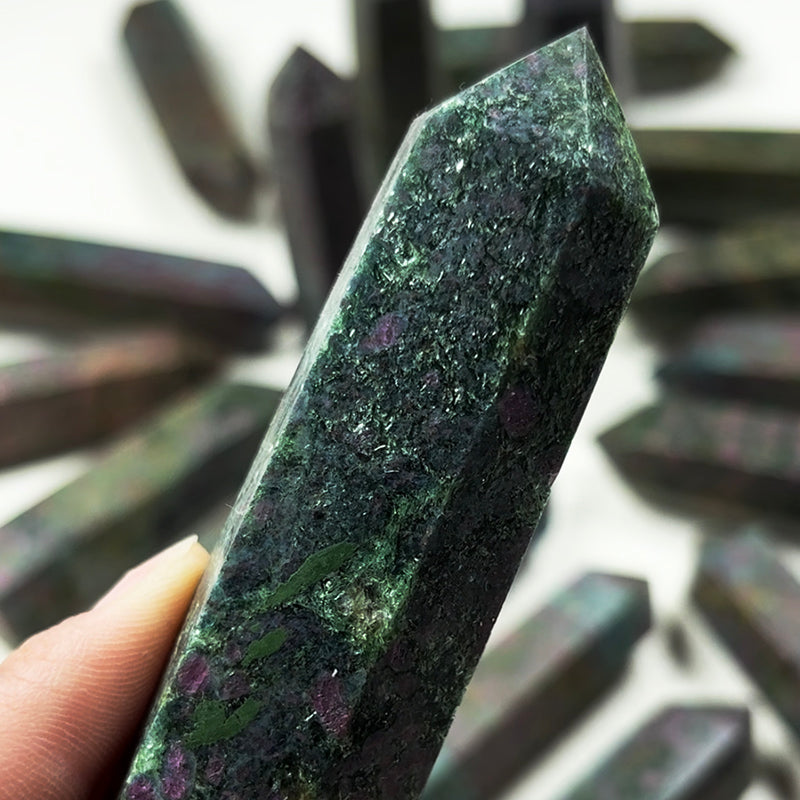 Natural Ruby Kyanite Crystal Tower