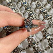 Labradorite Skull Adjustable Size Ring
