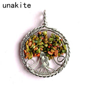 Different Materials Crystal Tree Of Life Pendants