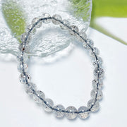 Black Strawberry Quartz Round Beads Bracelet