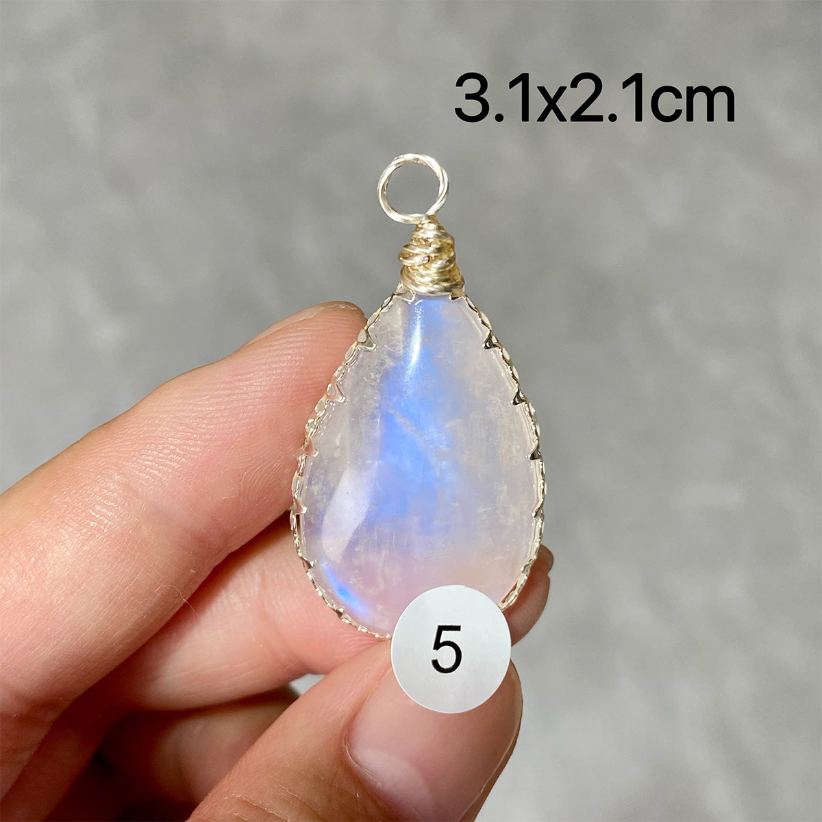 DIY  High Quality Double Flash Blue Moonstone Crystal Pendant