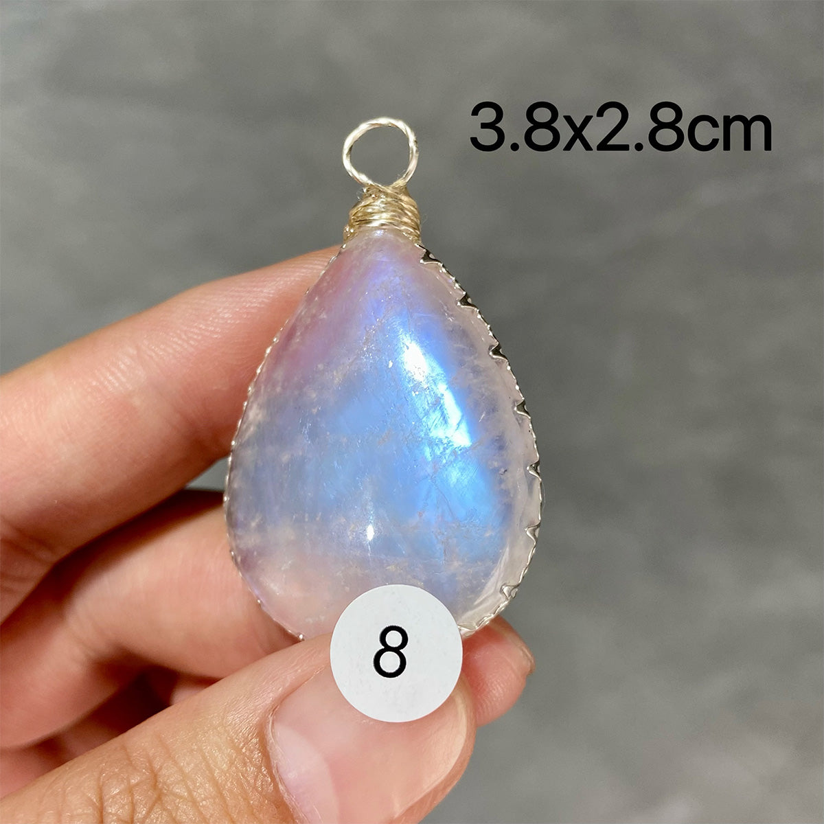 DIY  High Quality Double Flash Blue Moonstone Crystal Pendant