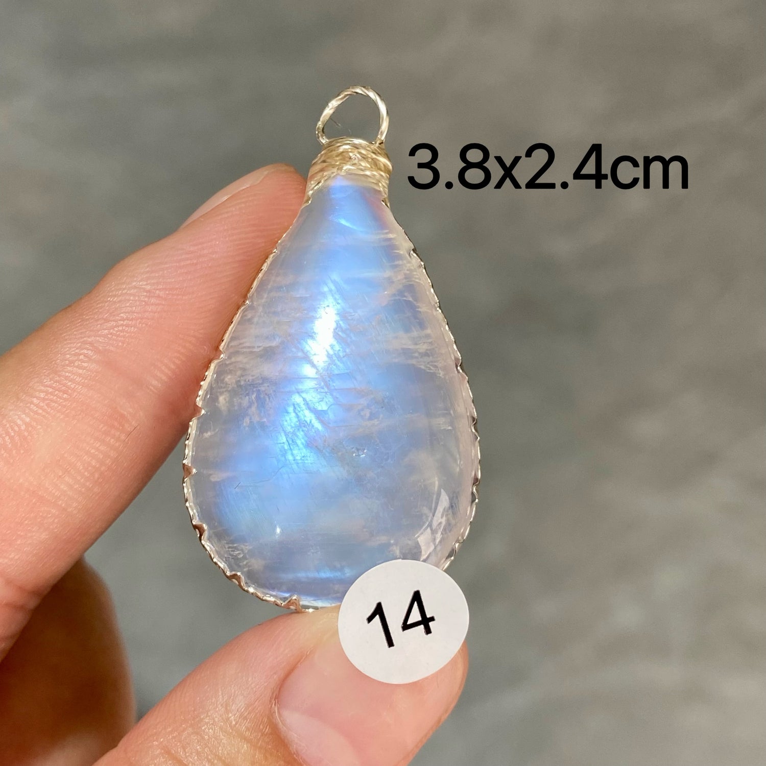 DIY  High Quality Double Flash Blue Moonstone Crystal Pendant