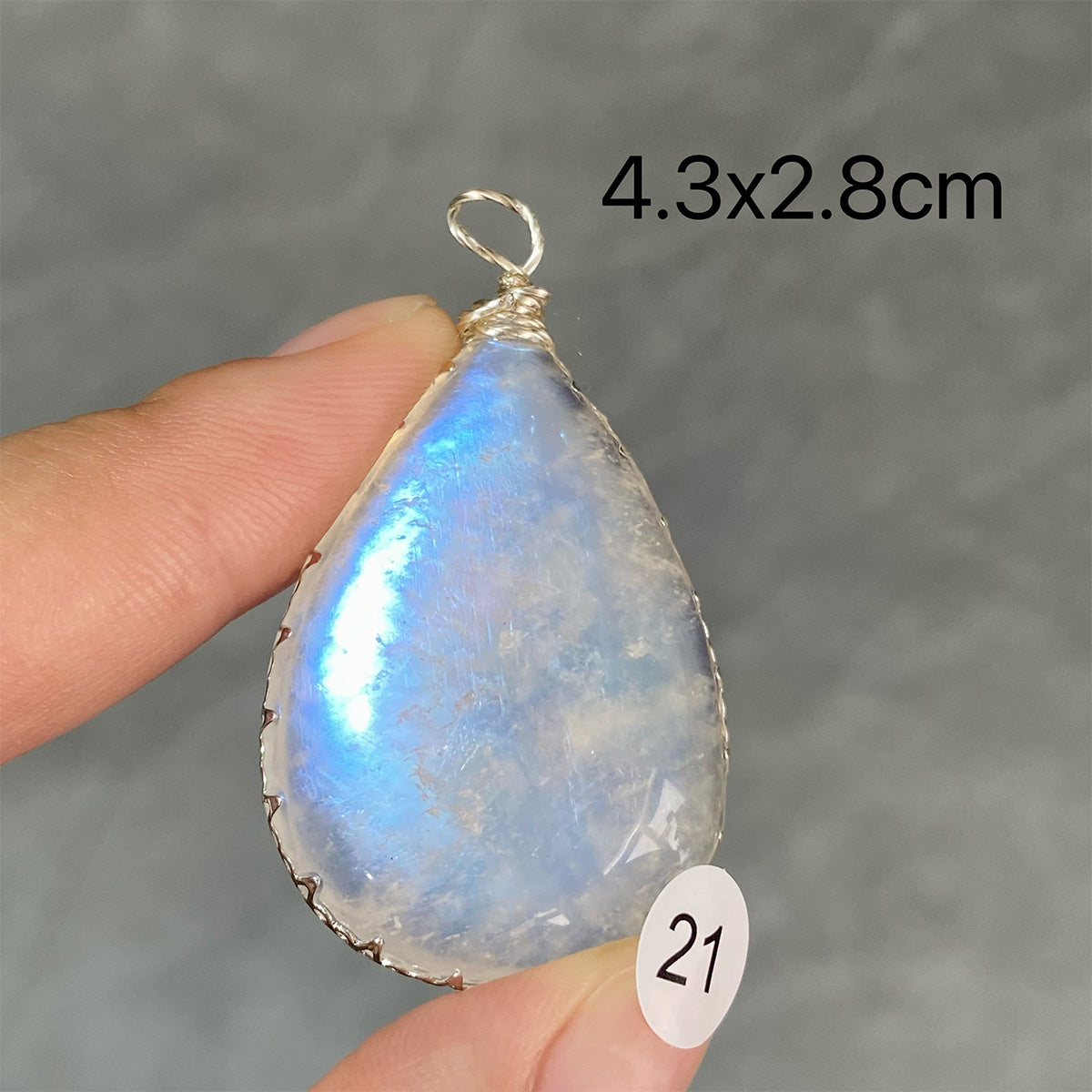 DIY  High Quality Double Flash Blue Moonstone Crystal Pendant