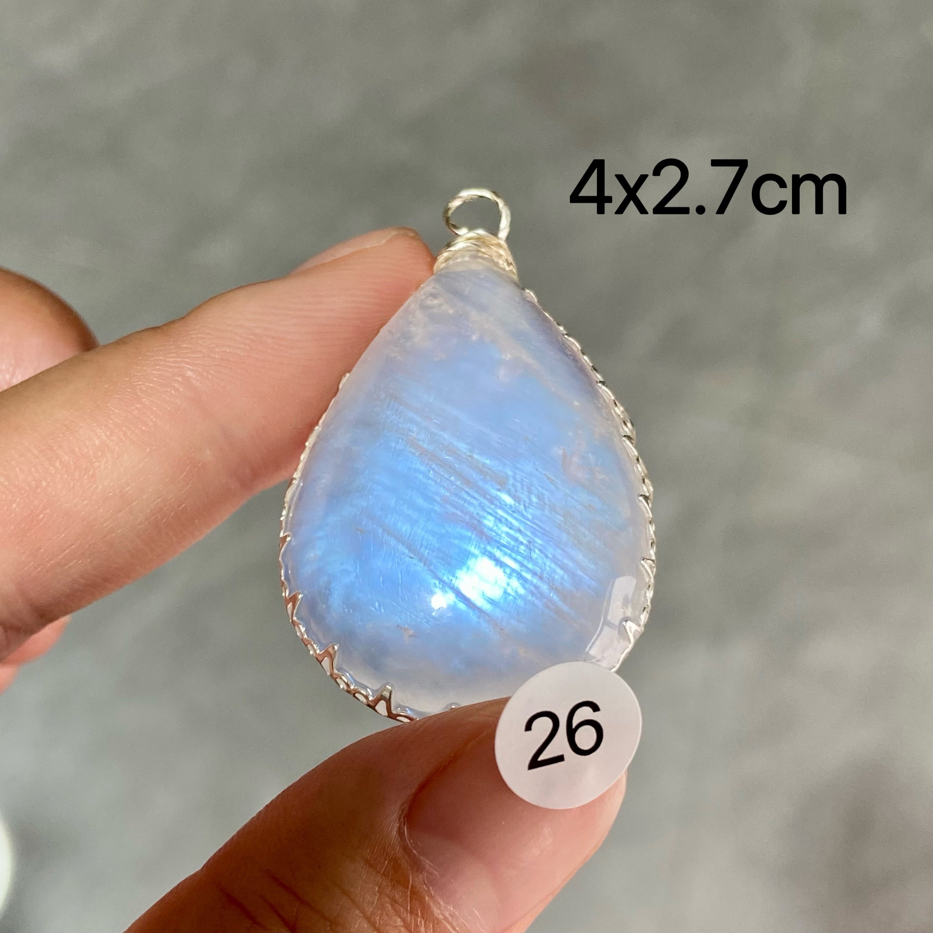 DIY  High Quality Double Flash Blue Moonstone Crystal Pendant