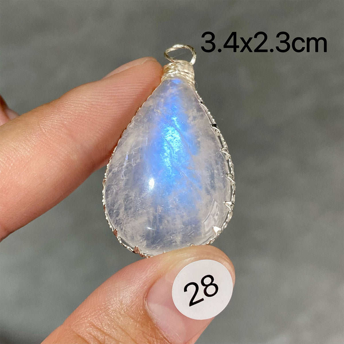 DIY  High Quality Double Flash Blue Moonstone Crystal Pendant