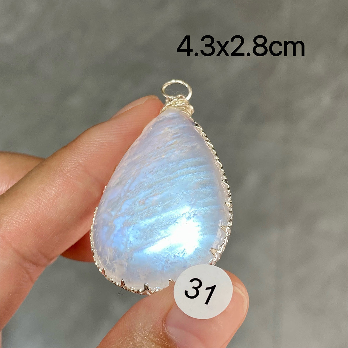 DIY  High Quality Double Flash Blue Moonstone Crystal Pendant