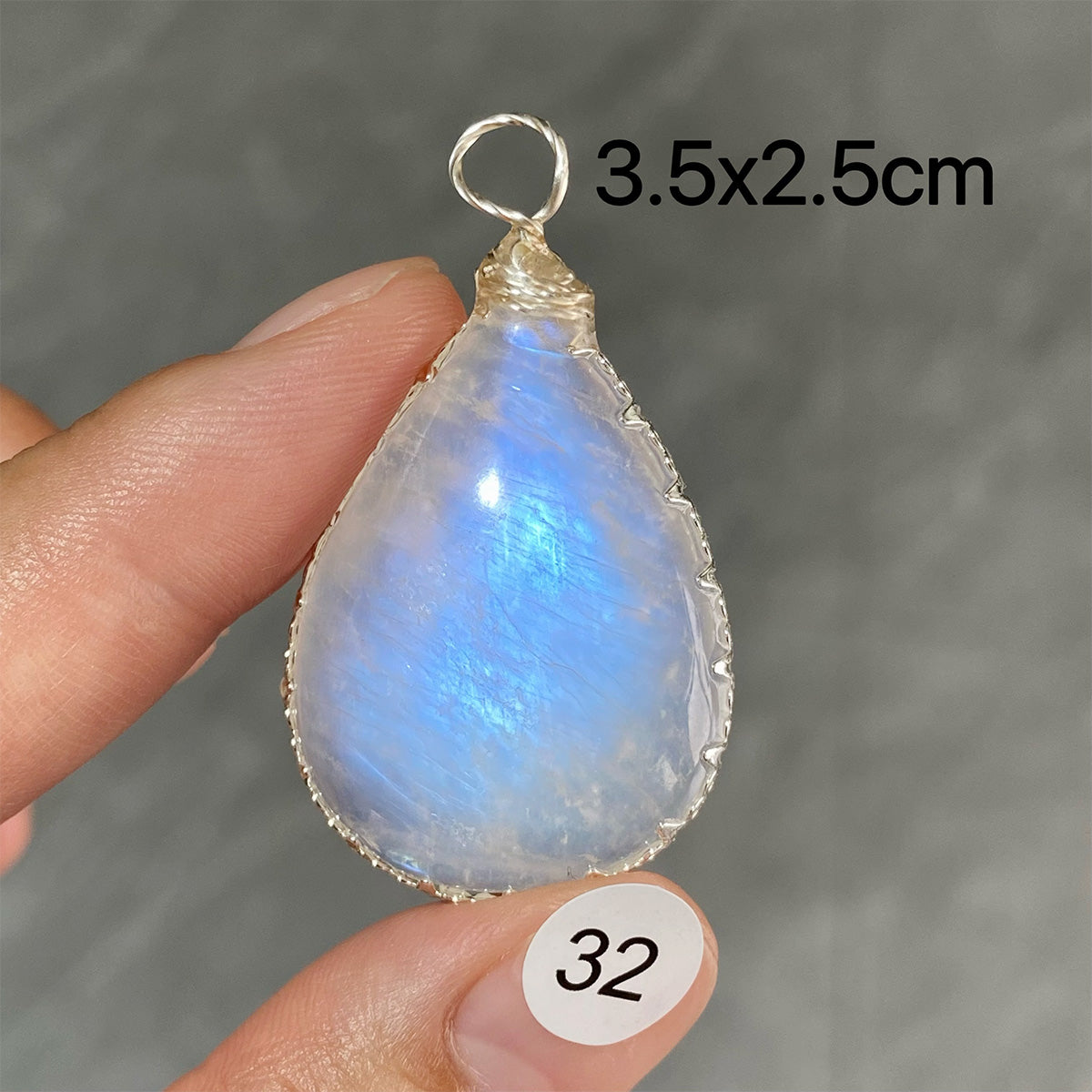 DIY  High Quality Double Flash Blue Moonstone Crystal Pendant