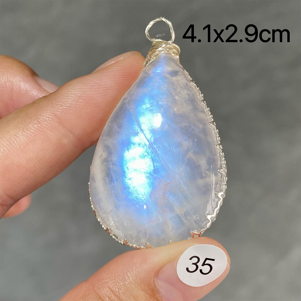 DIY  High Quality Double Flash Blue Moonstone Crystal Pendant