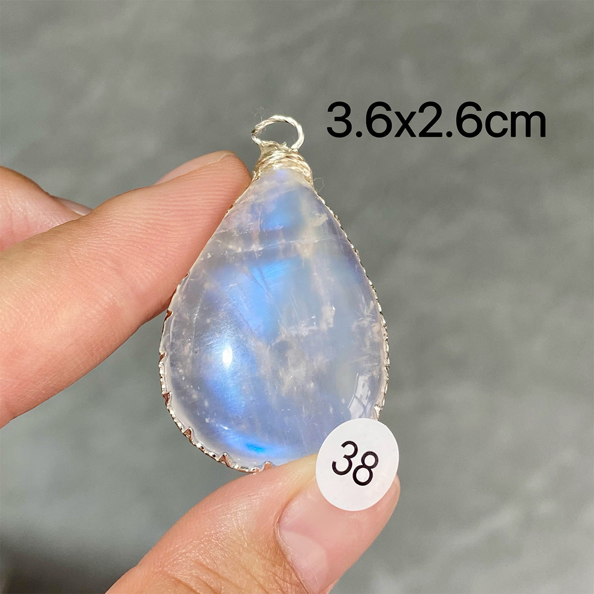 DIY  High Quality Double Flash Blue Moonstone Crystal Pendant