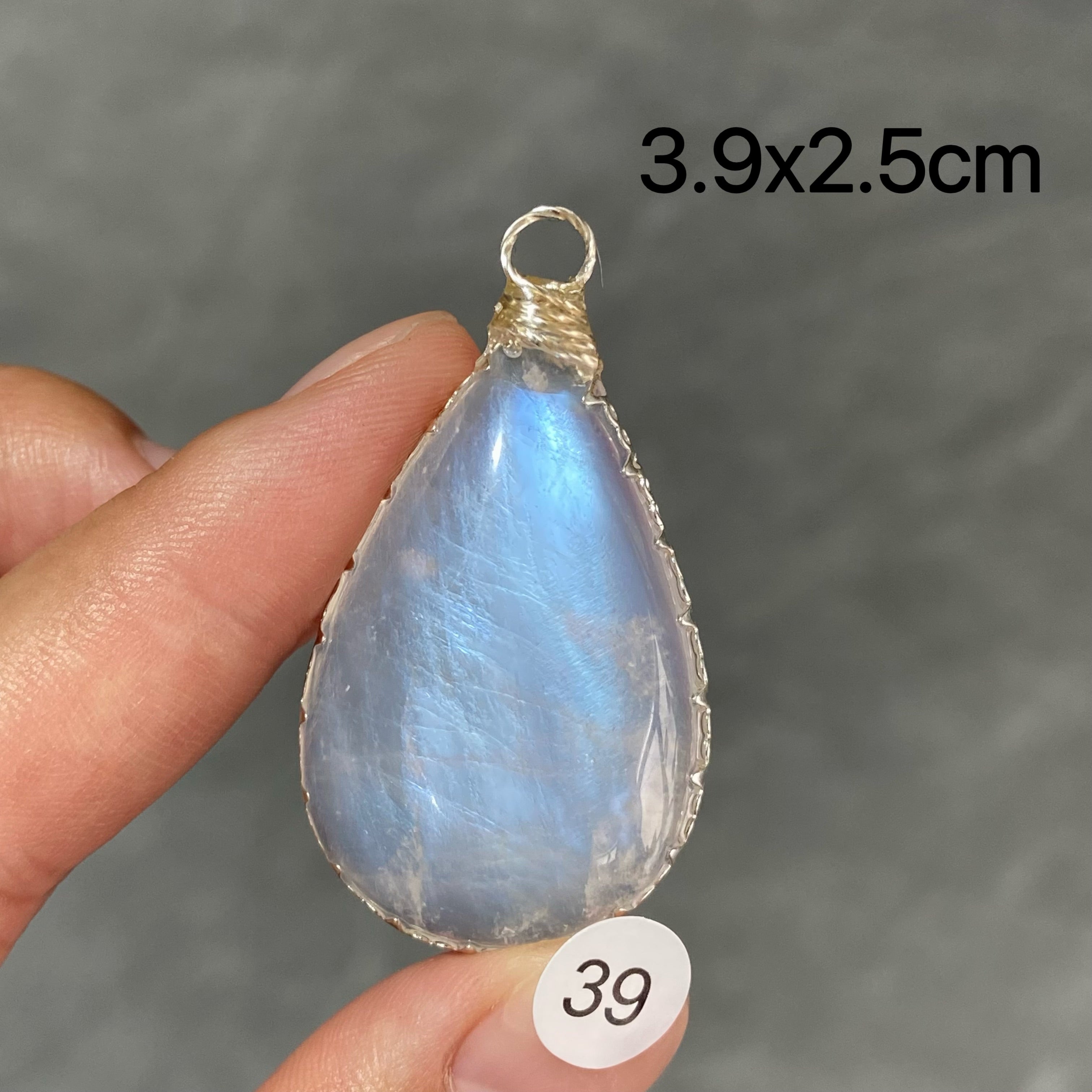 DIY  High Quality Double Flash Blue Moonstone Crystal Pendant