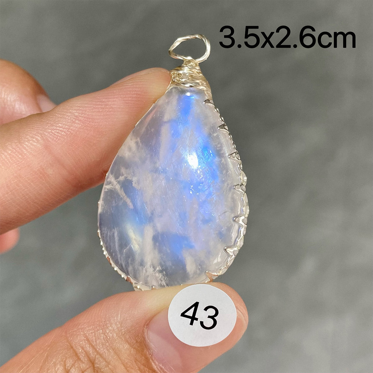 DIY  High Quality Double Flash Blue Moonstone Crystal Pendant