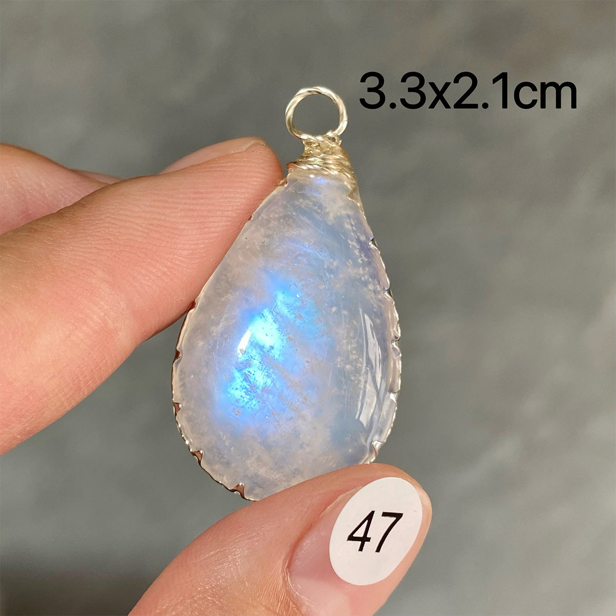 DIY  High Quality Double Flash Blue Moonstone Crystal Pendant