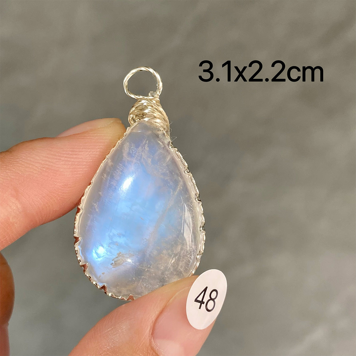 DIY  High Quality Double Flash Blue Moonstone Crystal Pendant