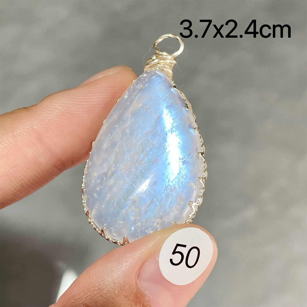 DIY  High Quality Double Flash Blue Moonstone Crystal Pendant