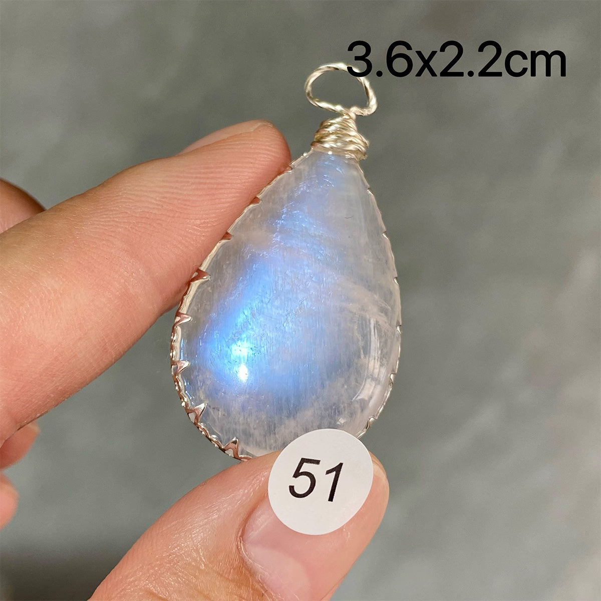 DIY  High Quality Double Flash Blue Moonstone Crystal Pendant