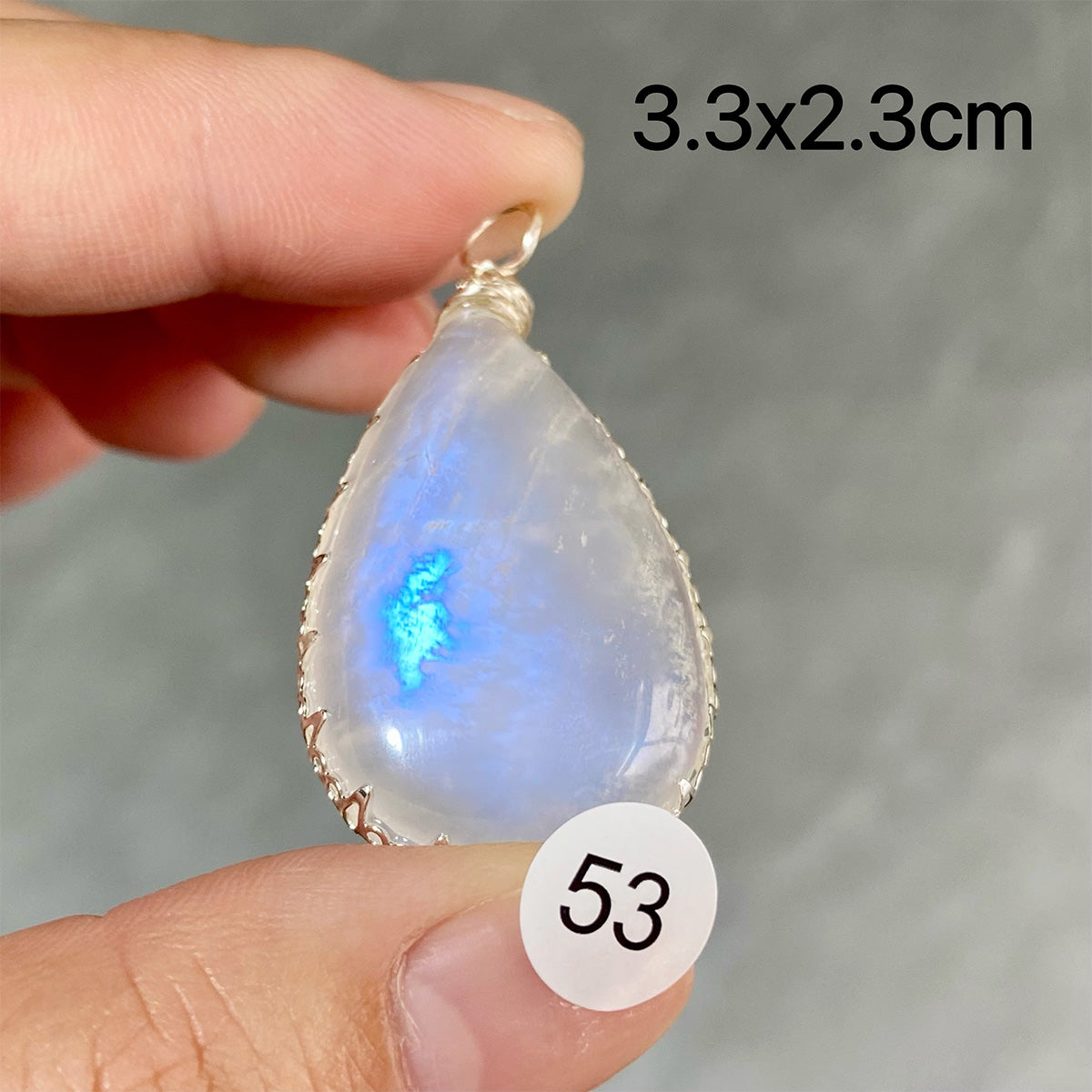 DIY  High Quality Double Flash Blue Moonstone Crystal Pendant