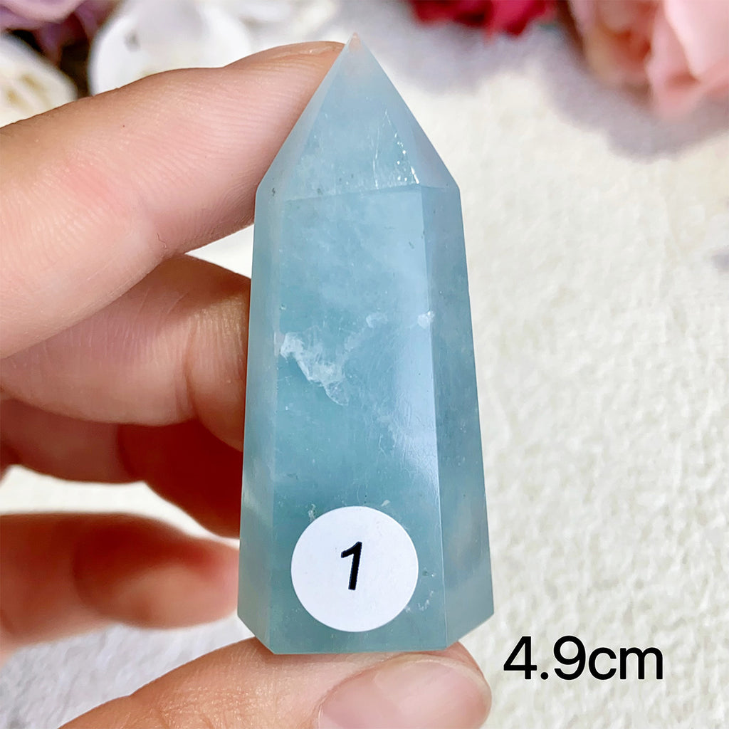 Natural Aquamarine Crystal Tower Point