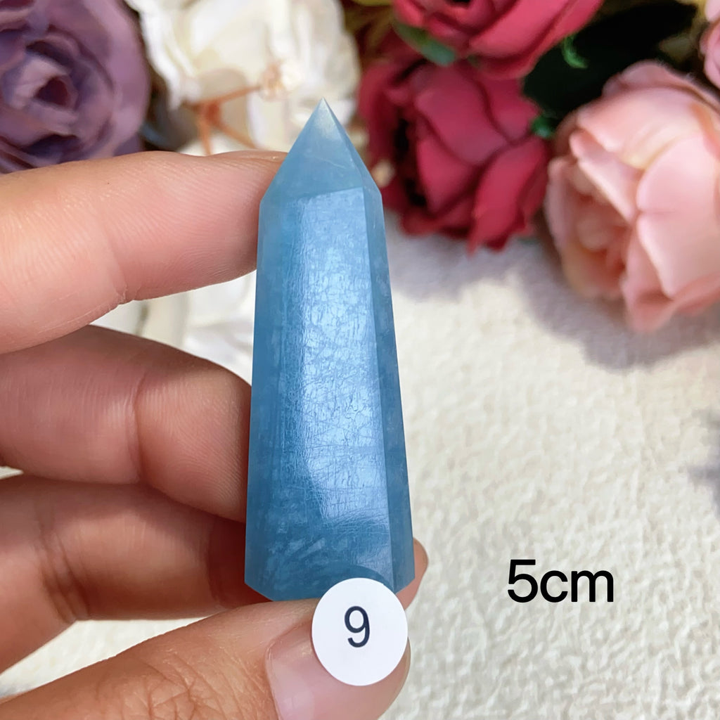 Natural Aquamarine Crystal Tower Point