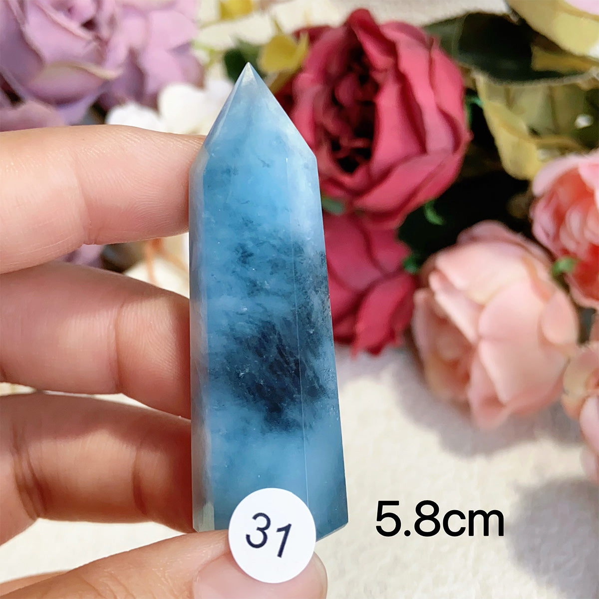 Natural Aquamarine Crystal Tower Point
