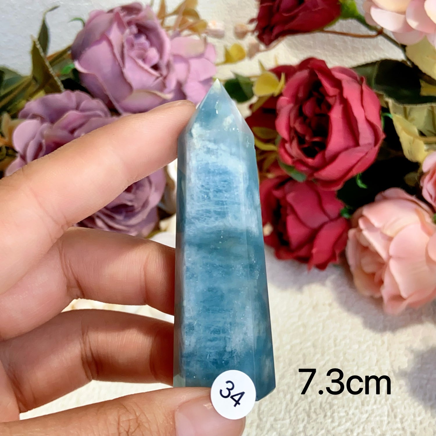 Natural Aquamarine Crystal Tower Point