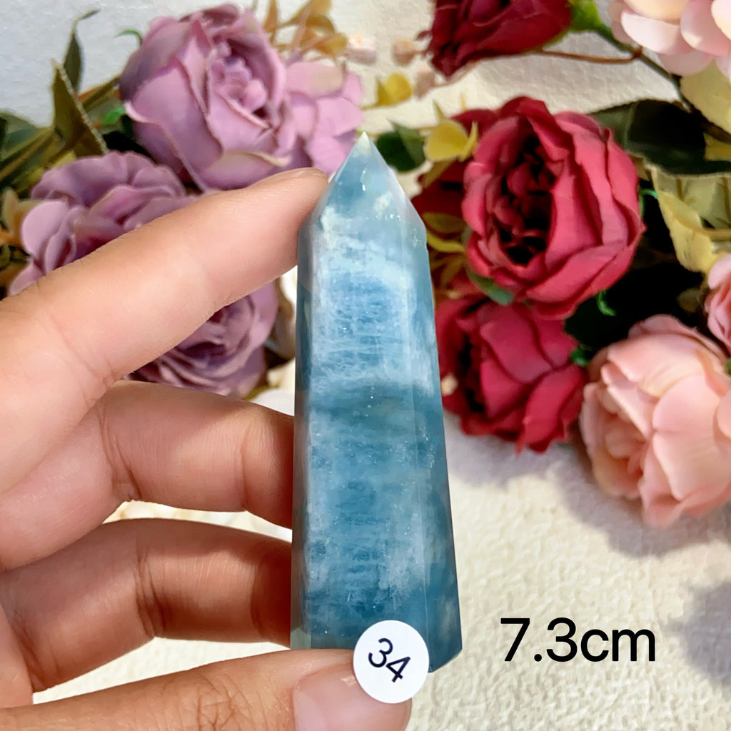 Natural Aquamarine Crystal Tower Point