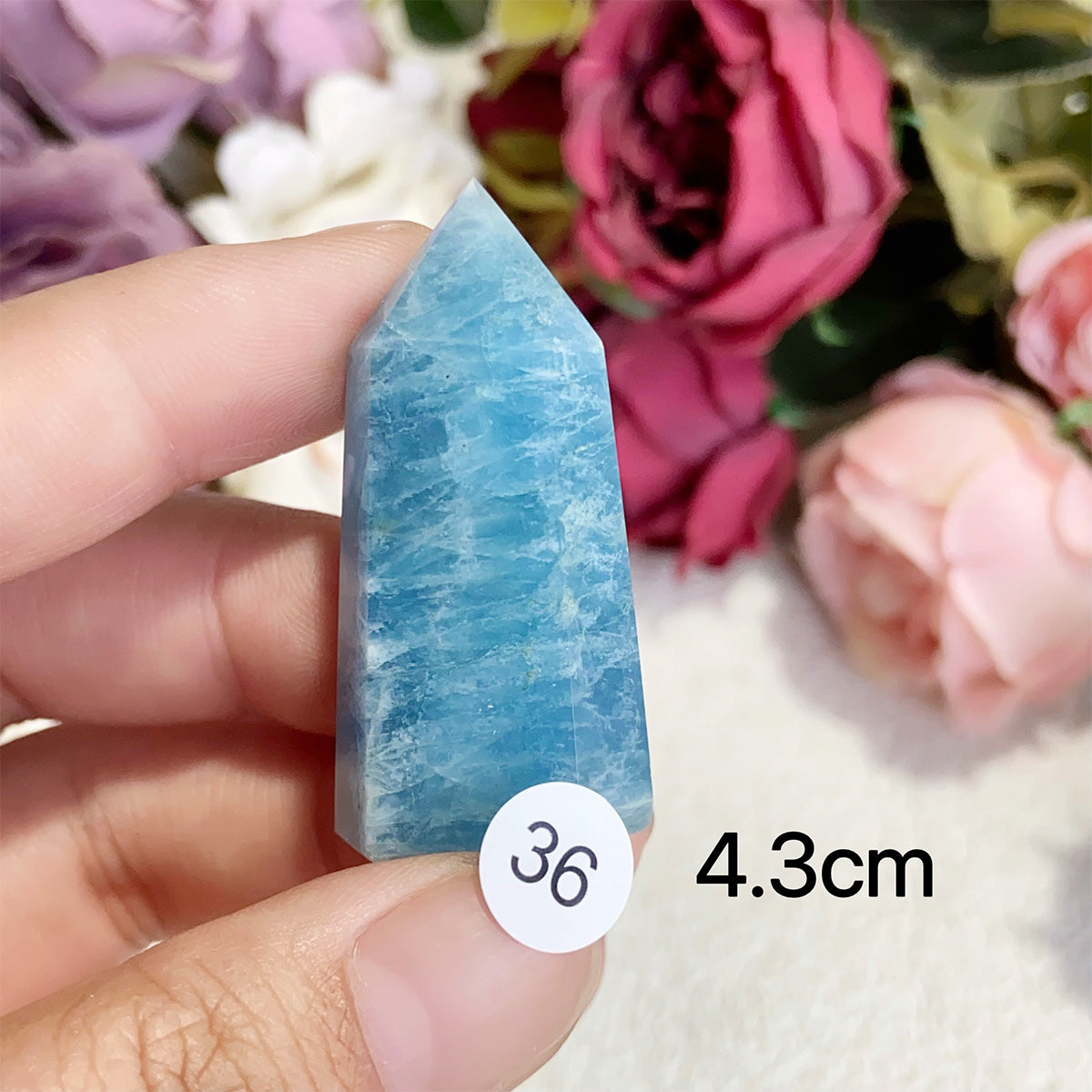 Natural Aquamarine Crystal Tower Point