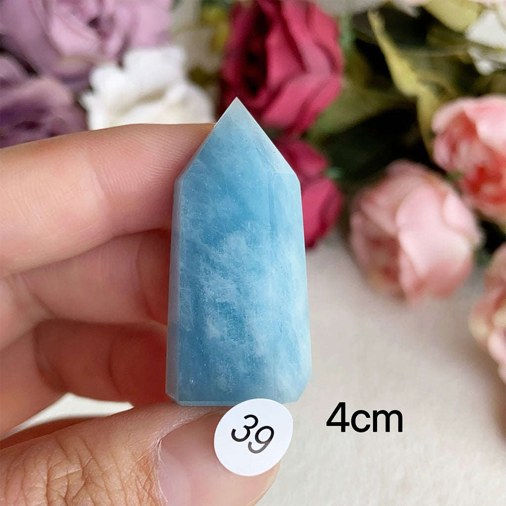 Natural Aquamarine Crystal Tower Point