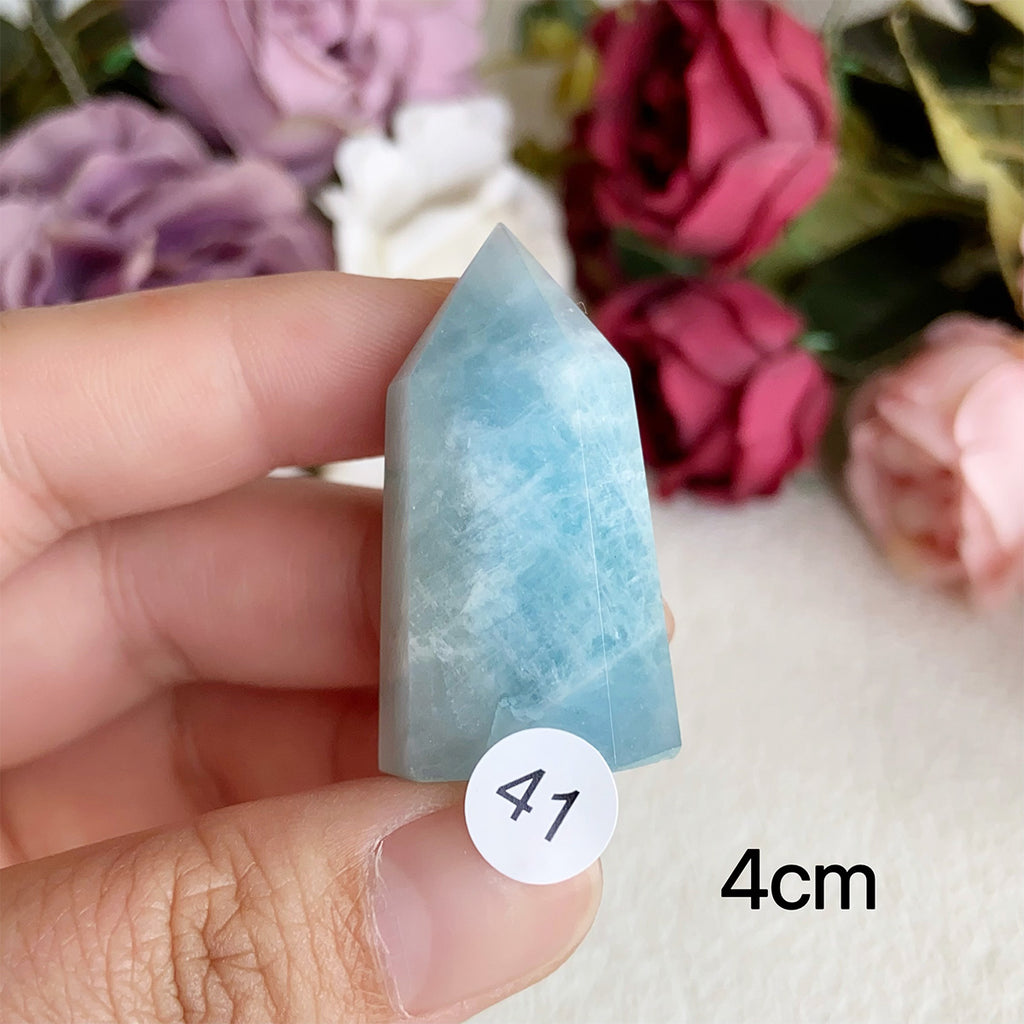 Natural Aquamarine Crystal Tower Point