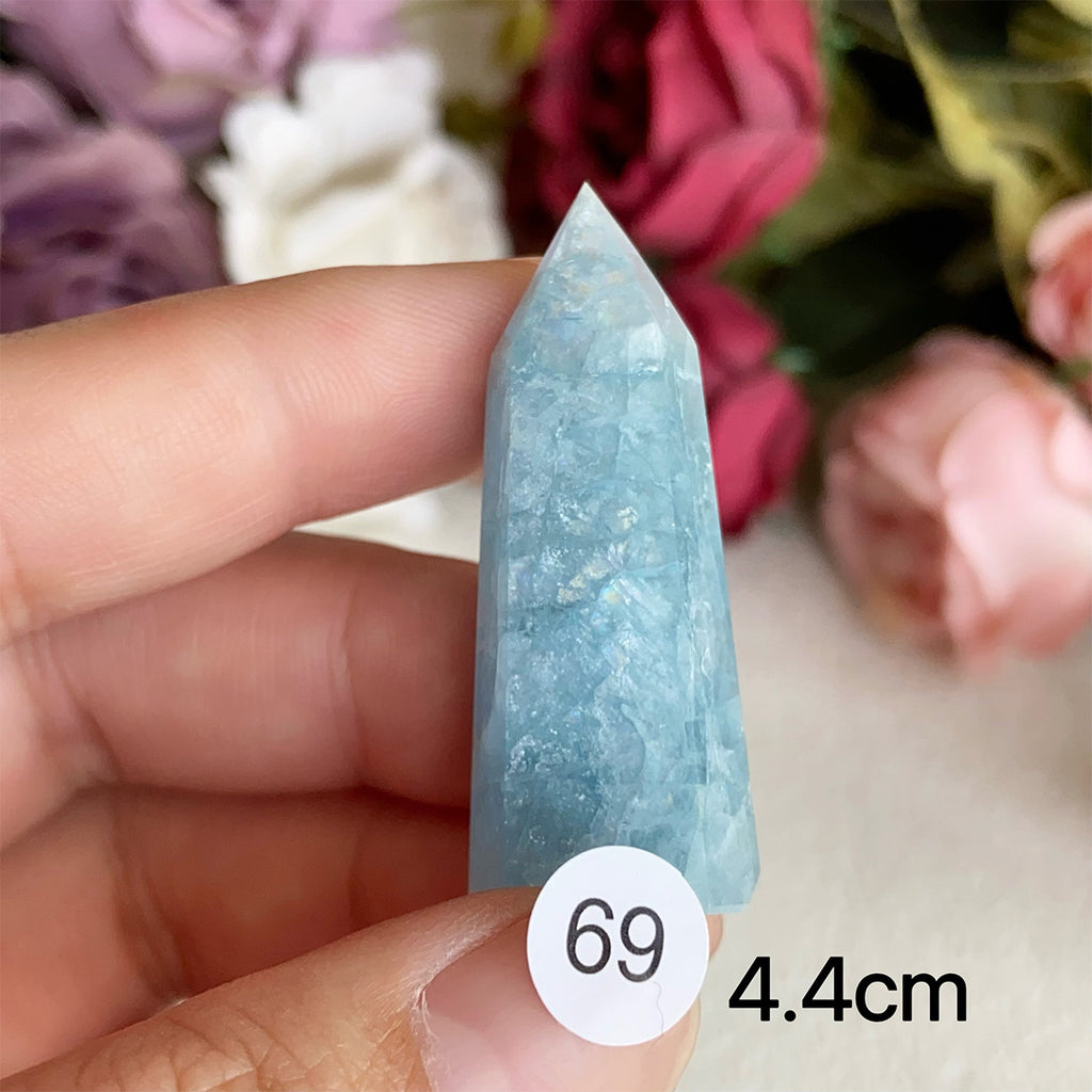Natural Aquamarine Crystal Tower Point