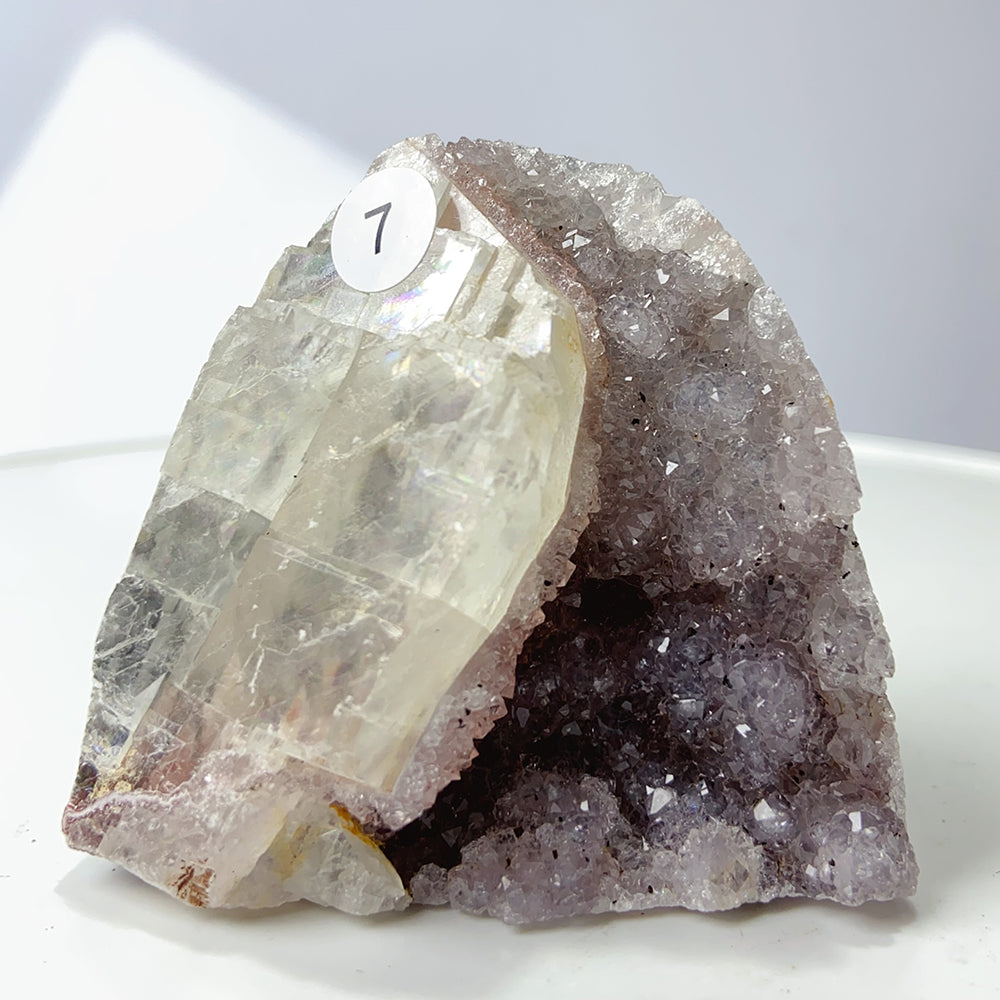 High Quality Amethyst Calcite Decoration Cluster Geode Free Form Ornaments