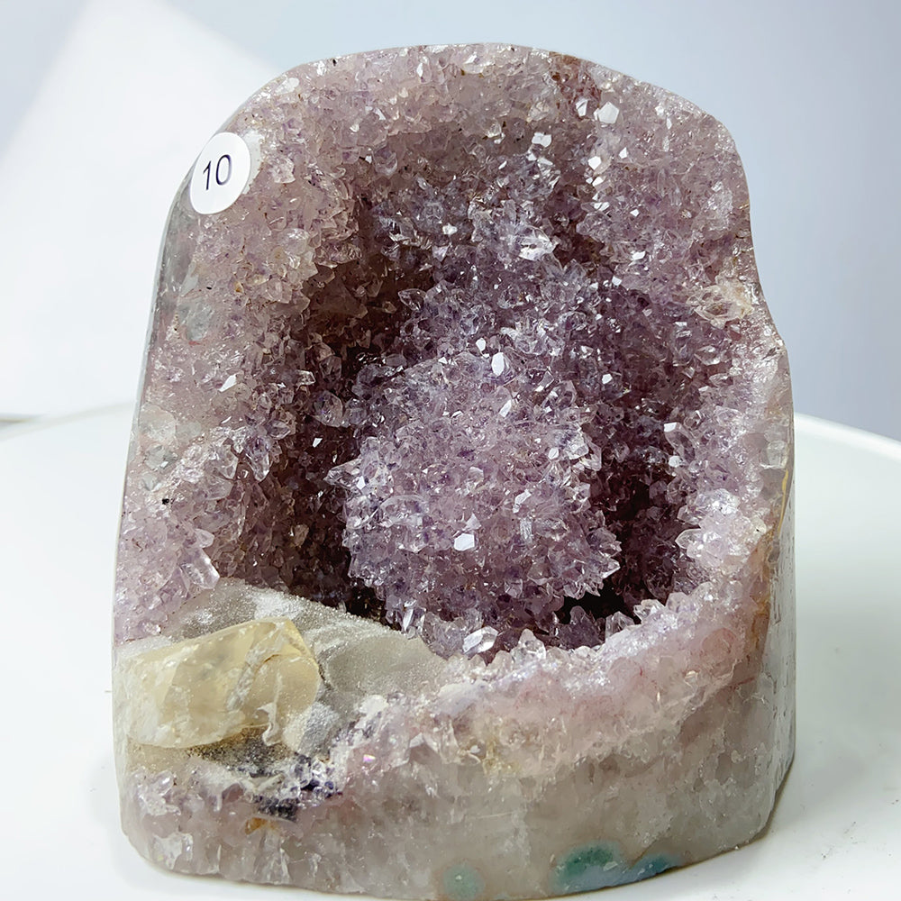 High Quality Amethyst Calcite Decoration Cluster Geode Free Form Ornaments