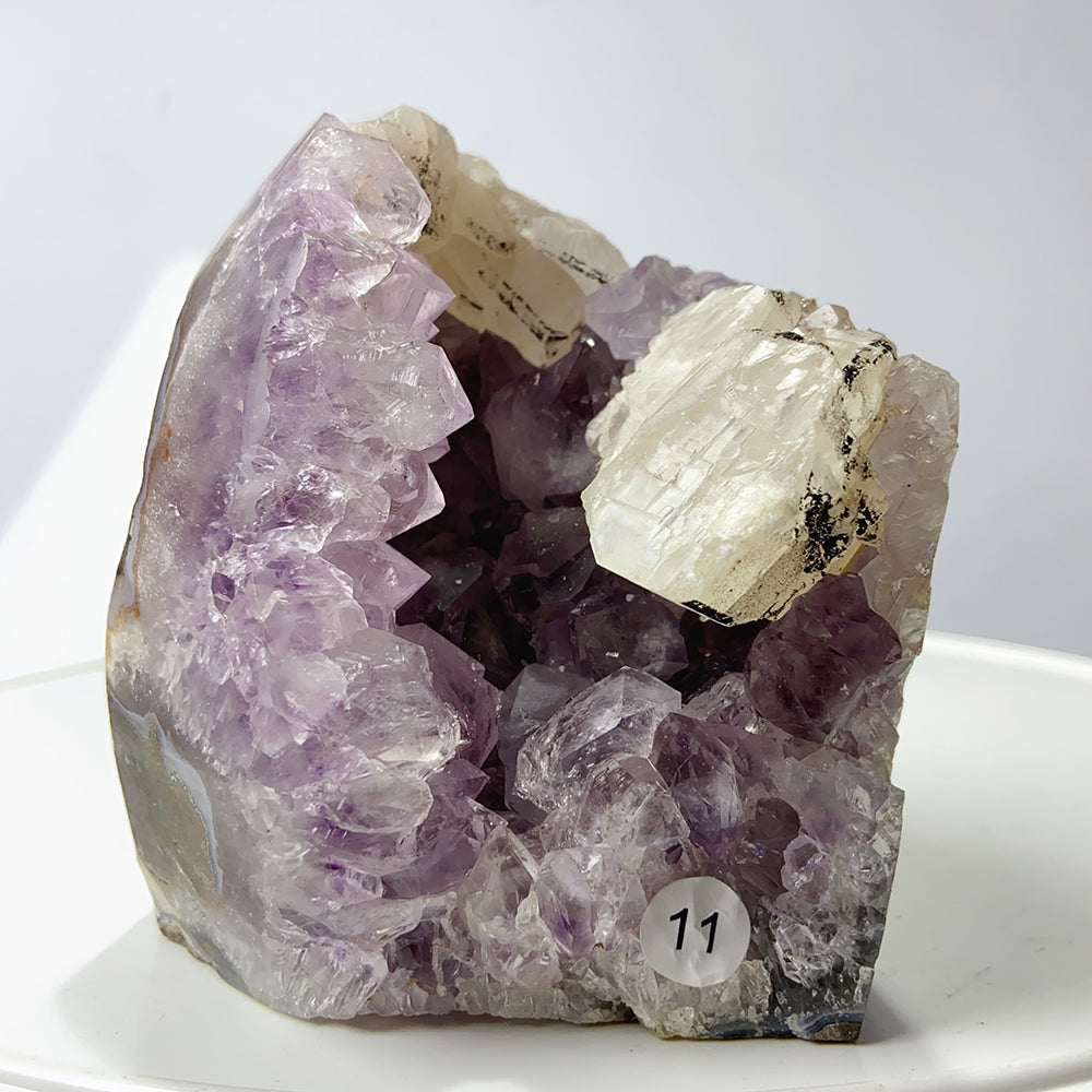 High Quality Amethyst Calcite Decoration Cluster Geode Free Form Ornaments